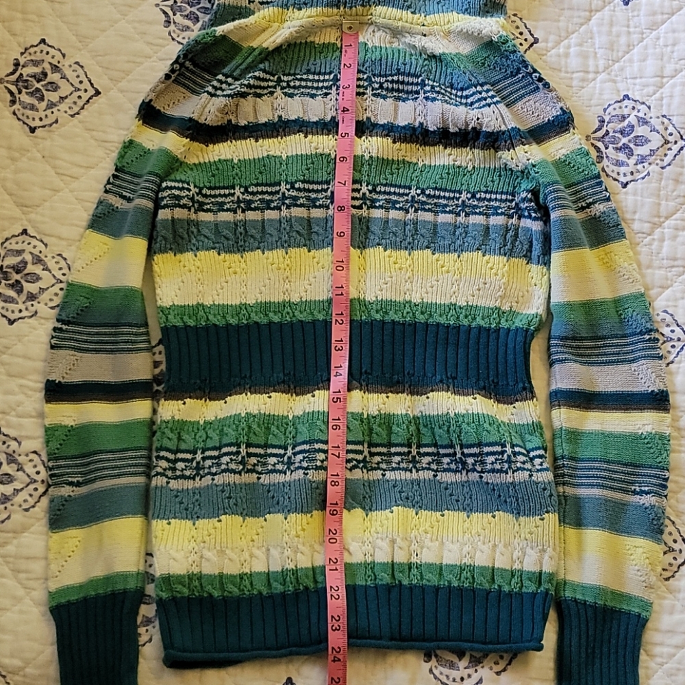 DKNY Hooded Cable Knit Sweater Sz M - Picture 8 of 8